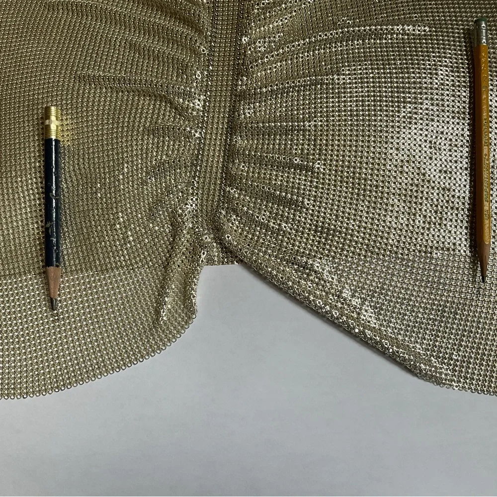 Whiting & Davis Liquid Metal Silver Mesh Halter Top Vintage USA - Picture 12 of 12